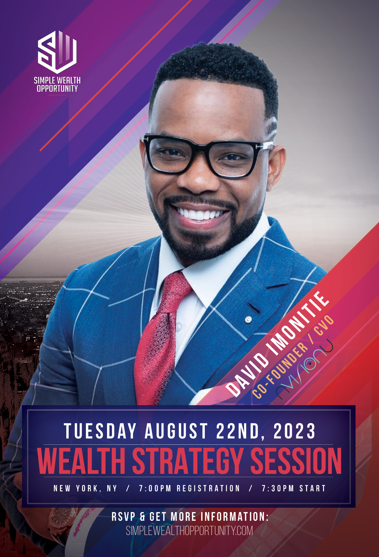 Simple Wealth Opportunity - Jersey City, NJ | WEALTH STRATEGY SESSION WITH MR. DAVID IMONITIE IN NYC! | Tue, Aug 22, 2023 @ 7:00 PM